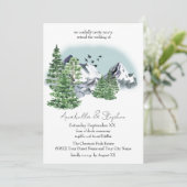 Besneeuwd berglandschap met dennenbossen kaart (Staand voorkant)