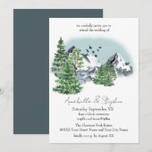 Besneeuwd berglandschap met dennenbossen kaart (Voorkant / Achterkant)