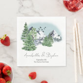 Besneeuwd berglandschap met dennenbossen servet (Insitu)