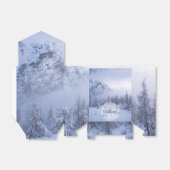 Besneeuwd bos met mist sparrenbos winter wonderlan bedankdoosjes (Uitgevouwen)