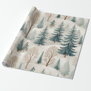 Besneeuwd Bos Patroon – Vreedzaam Winterlandschap Cadeaupapier