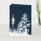 Besneeuwd bos wilde witte paard vrolijk kerstfeest feestdagen kaart (Achterkant)