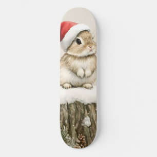 Besneeuwd bos winter boslandschap Kerstmis Konijn Persoonlijk Skateboard