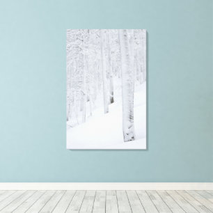 Besneeuwd bos winter wonderland canvas afdruk