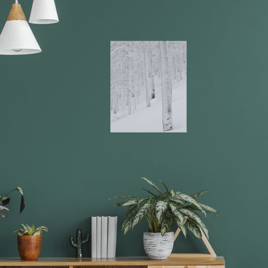 Besneeuwd bos winter wonderland poster (Woonkamer 1)