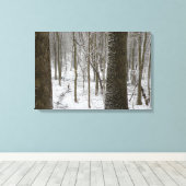 Besneeuwd boslandschap canvas afdruk (Insitu (Houten vloer))