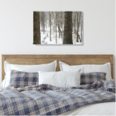 Besneeuwd boslandschap canvas afdruk (Insitu (Slaapkamer))