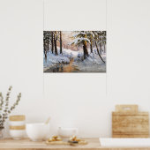 Besneeuwd boslandschap, Walter Moras Poster (Keuken)