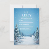 Besneeuwd dennen dal RSVP kaartje (Voorkant)