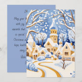 Besneeuwd dorpsschemer Kerstkaart (Voorkant / Achterkant)