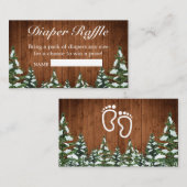 Besneeuwd Hout & Bos Land Pijnboomluier Raffle Informatiekaartje (Voorkant / Achterkant)