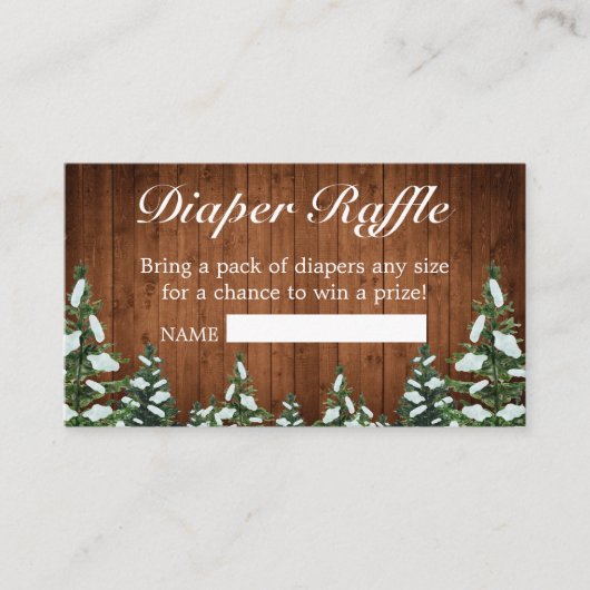 Besneeuwd Hout & Bos Land Pijnboomluier Raffle Informatiekaartje (Voorkant)