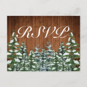 Besneeuwd Hout & Bos Land Pine RSVP Uitnodiging (Voorkant)