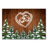 Besneeuwd Hout & Bos Land Pine Tafel Nummer Kaart (Achterkant)