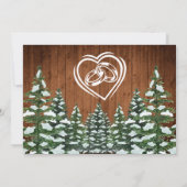 Besneeuwd Hout & Bos Pine Bruiloft Foto Uitnodigin Kaart (Achterkant)