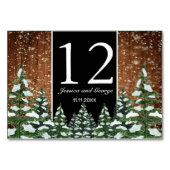 Besneeuwd Hout & Bos Zwart Pine Tafelnummer (Voorkant)