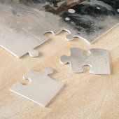  besneeuwd kerstlandschap met herten legpuzzel (Zijkant)