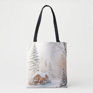 Besneeuwd Kerstscène Tote Bag