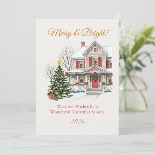 Besneeuwd kersttafereel (Staand voorkant)