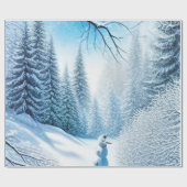 Besneeuwd Landschap Cadeaupapier (Vlak)
