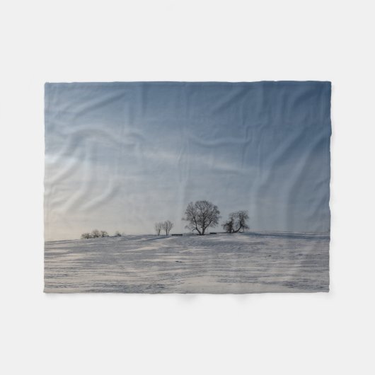 Besneeuwd landschap fleece deken (Voorkant (Horizontaal))
