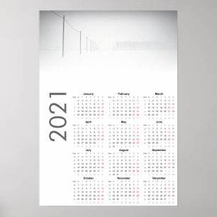 Besneeuwd landschap kalender 2021 Poster