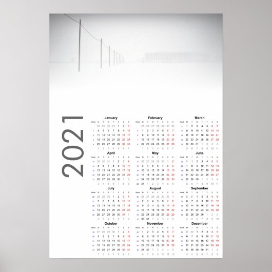Besneeuwd landschap kalender 2021 Poster (Voorkant)