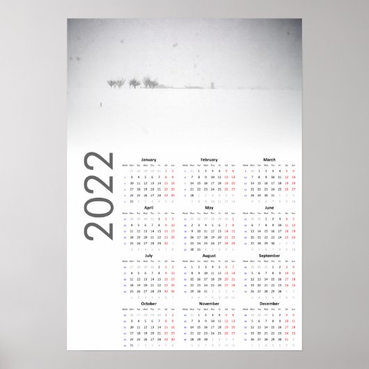Besneeuwd Landschap Kalender 2022 Poster (Voorkant)