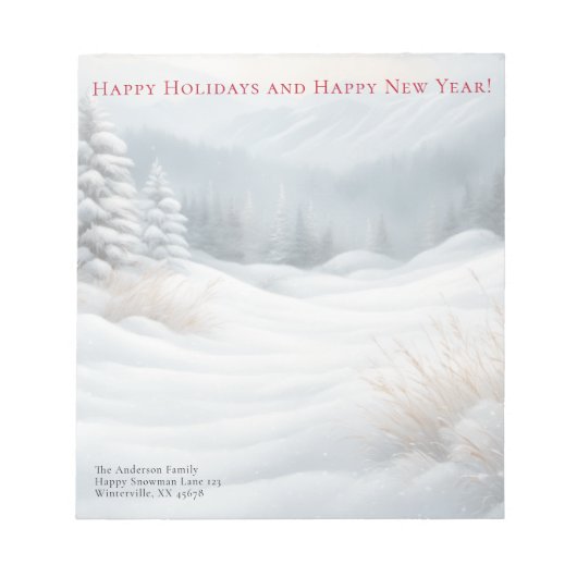 besneeuwd landschap notitieblok (Voorkant)