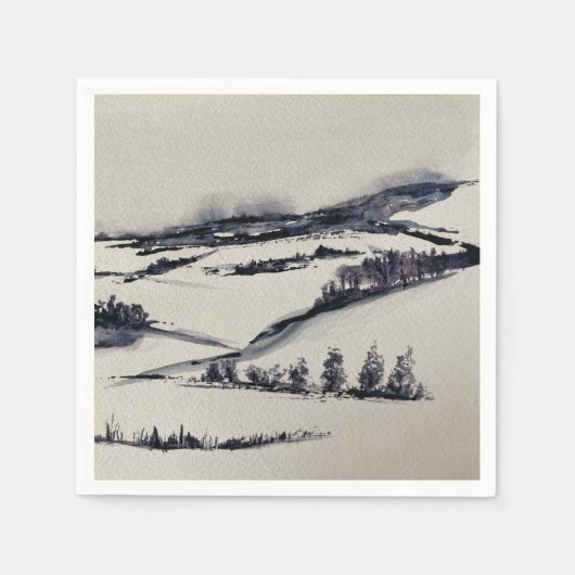 Besneeuwd Landschap Servet (Voorkant)