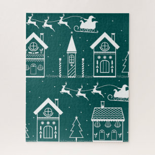 Besneeuwd Noordse Kerst Dorp Legpuzzel