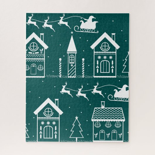 Besneeuwd Noordse Kerst Dorp Legpuzzel (Verticaal)