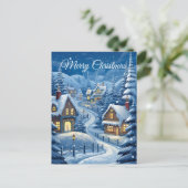 Besneeuwd Serenity-dorp II: Kerstkaart Feestdagenkaart (Staand voorkant)