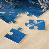 Besneeuwd sparrenbos vanuit luchtperspectief legpuzzel (Zijkant)