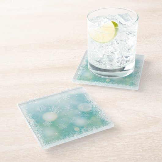 Besneeuwd Winter Raam Maak Je Eigen Glas Onderzett Glazen Onderzetter (Schuin)