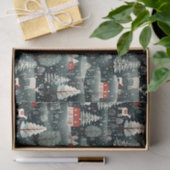 Besneeuwd winterboerderijtje  tissuepapier (Geschenk)