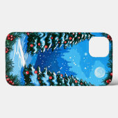 Besneeuwd winterbos met versierde kerstbomen Case-Mate iPhone case (Achterkant (horizontaal))