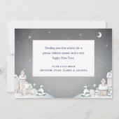 Besneeuwd winterdorp Prettig feest Feestdagenkaart (Achterkant)