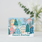 Besneeuwd winterdorp vakantie kerstmis CUSTOM Briefkaart (Staand voorkant)