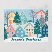 Besneeuwd winterdorp vakantie kerstmis CUSTOM Briefkaart (Voorkant)