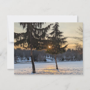 Besneeuwd winterlandschap in New England Briefkaart
