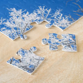 Besneeuwd winterlandschap legpuzzel (Zijkant)