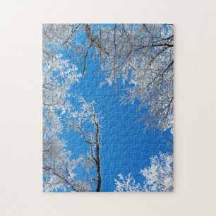 Besneeuwd winterlandschap legpuzzel
