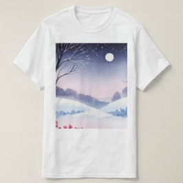 Besneeuwd winterlandschap t-shirt