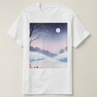 Besneeuwd winterlandschap t-shirt