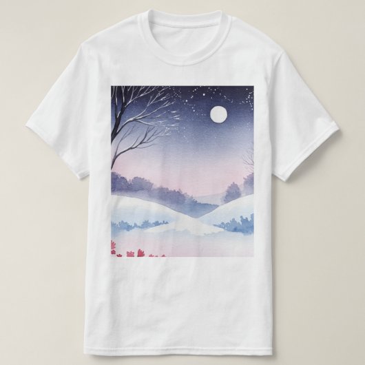 Besneeuwd winterlandschap t-shirt (Design voorkant)