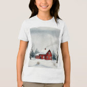 Besneeuwd winterlandschap Tri-Blend shirt (Voorkant)