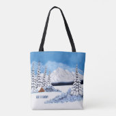 Besneeuwd winterse landschap tote bag (Achterkant)