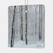 Besneeuwd Witte Populierenbos Keramisch Ornament (Links)