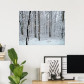 Besneeuwd Witte Populierenbos Poster (Thuiskantoor)